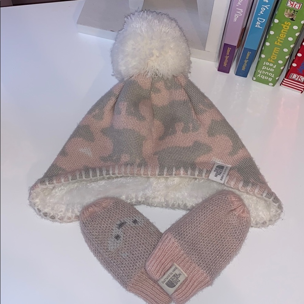 Infant northface hat and gloves